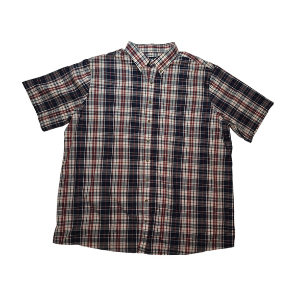 Lot 2 Men's Harbor Bay Plaid Button Down Shirts 2XLT Green Blue Red - Picture 5 of 8